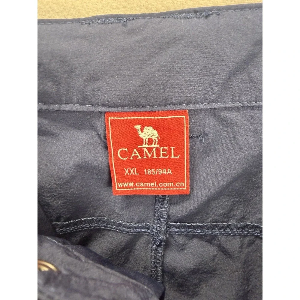 NWT Camel Mens 34x31 Navy Hiking Pants Nylon Belted Zip Pocket Outdoor - Picture 7 of 8